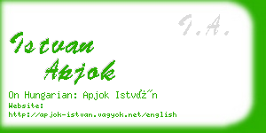 istvan apjok business card